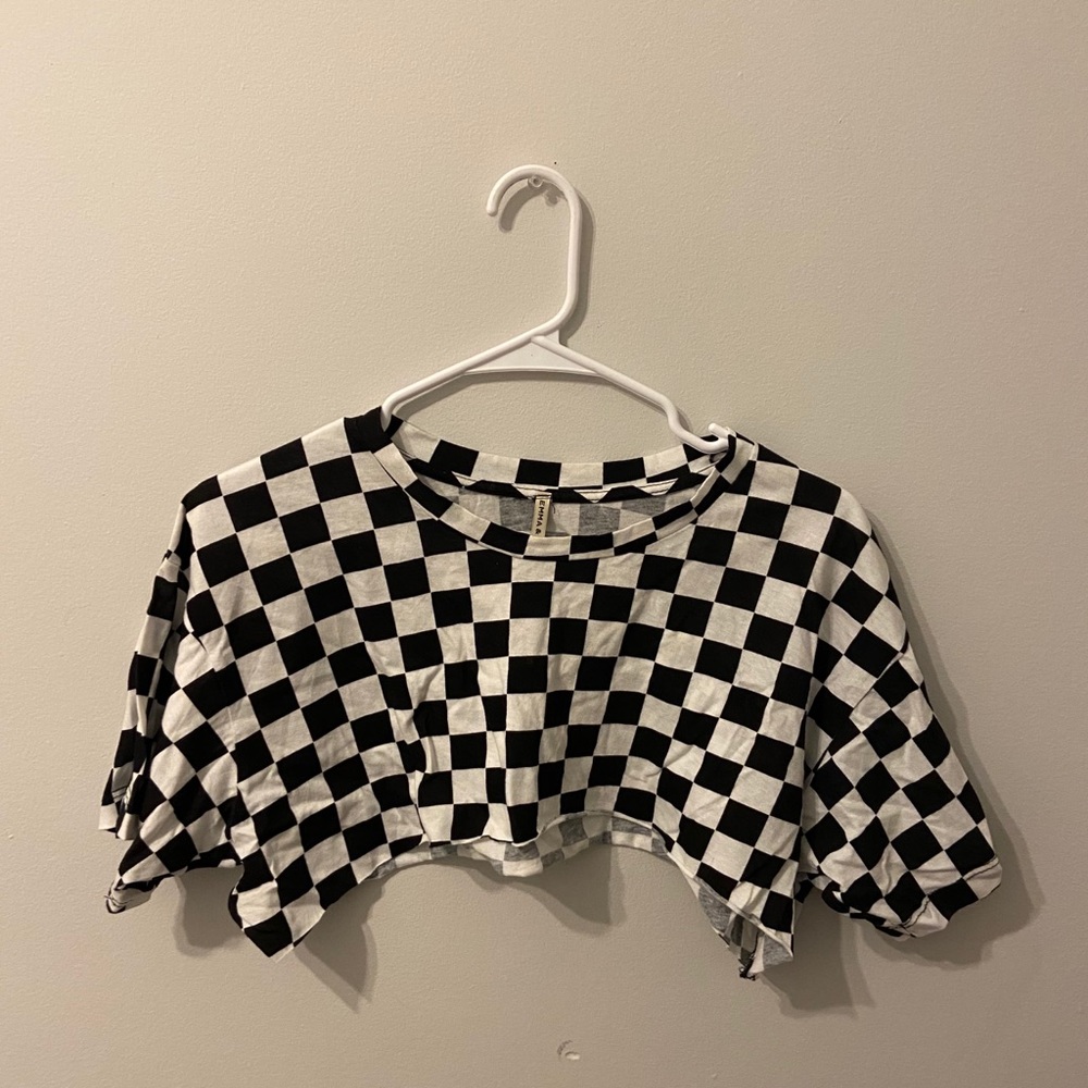 super crop checker top